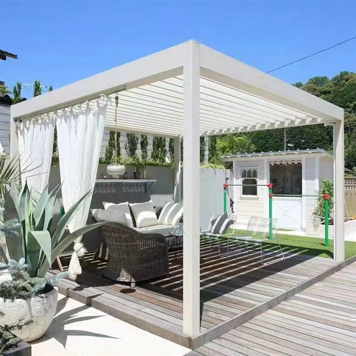 Rafmagns sólglugga Pergola með ramma úr málmi